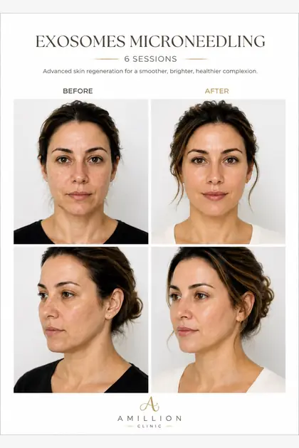 Exosomes Microneedling - Six sessions: before and after treatment guide