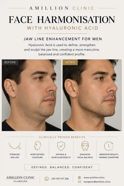 Face Harmonisation - Jaw line enhancement with hyaluronic acid: before and after treatment guide