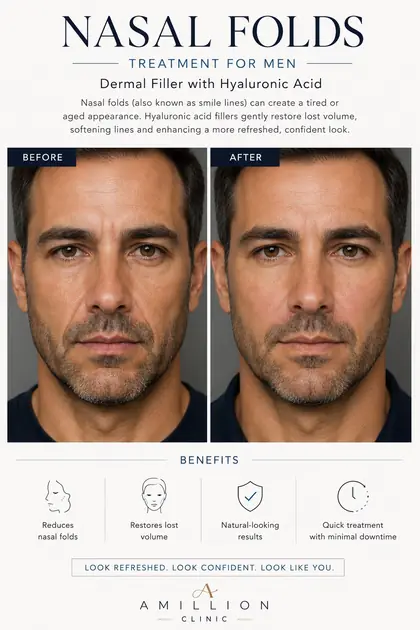 Nasal Folds - Dermal filler with hyaluronic acid: before and after treatment guide